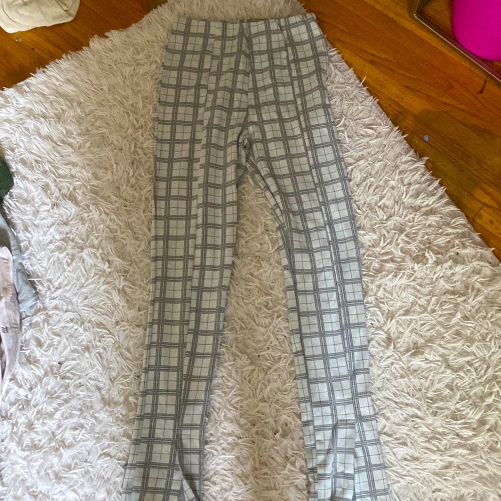 Flare plaid pants